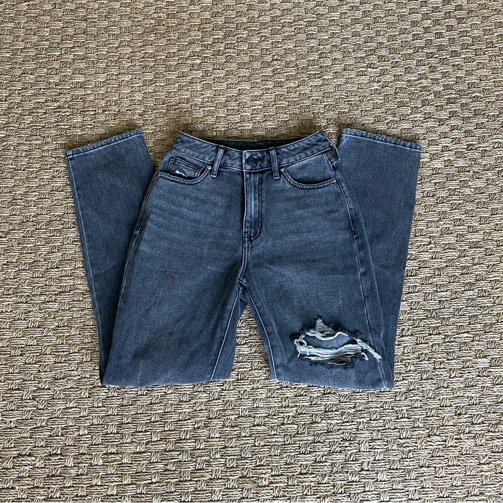 PacSun Faded Black Ripped Mom Jeans